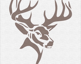 Buck Sign Stencil - BUCK Stencil - Buck Mount - Buck Wall Stencil - Antlers Stencil - Paint Buck Signs - Reusable 5 sizes