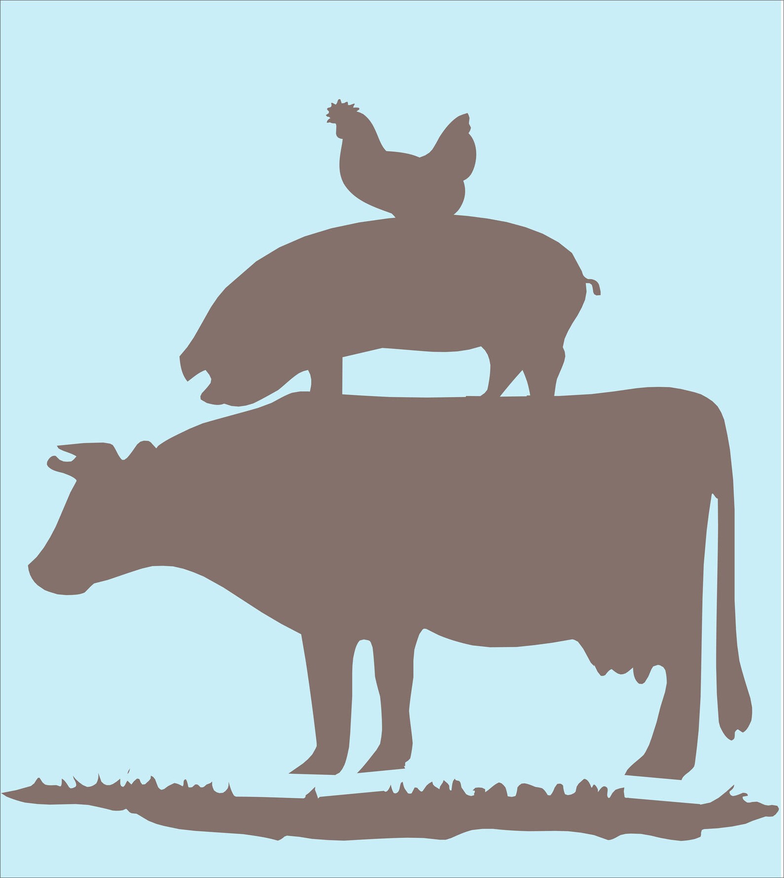 COW PIG CHICKEN stack Reusable STENCIl 10 Sizes Available ...