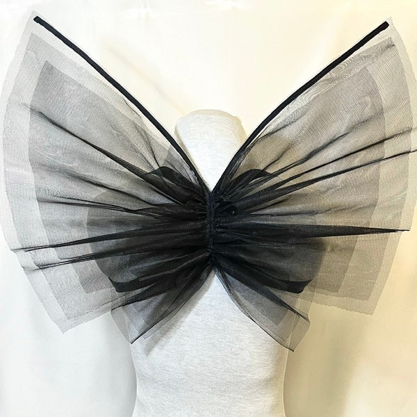 Fairy Wings in Black, adult size costume pretty realistic shine, princess evil angel halloween fun bad vs good Maleficent dress up