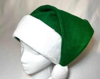 Santa Hat Plain Plush Bobble Santa Hat Plain Plush Bobble