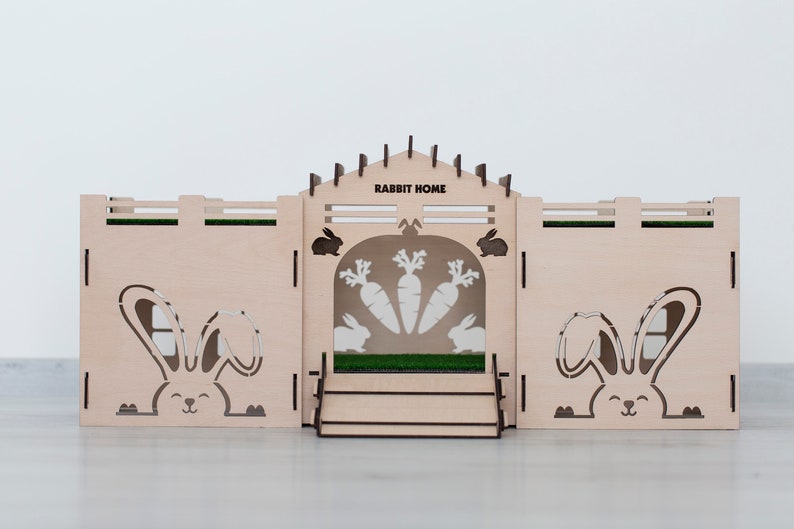 Wooden Rabbit House Rabbit Castle Personalized Rabbit House Etsy