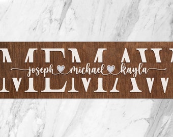 MeMaw Mothers Day Gift, Memaw Sign, Gift for Mewmaw, Rustic Sign for Grandma Gift Idea, Personalized Mothers Day Gift for Memaw