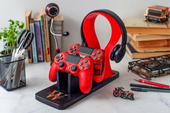 Manette et support casque PS5 et Xbox personnalisés, cadeau de fin détudes  pour lui, décor de salle de jeu, support de casque, cadeau de petit ami  pour adolescent -  France