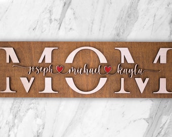 Personalized Mom Wood Sign, Personalized Gift for Mom, Custom Gift for Mom, Custom Mom Sign, Mom Wood Sign, Custom Mom Gift, Gift For Mom