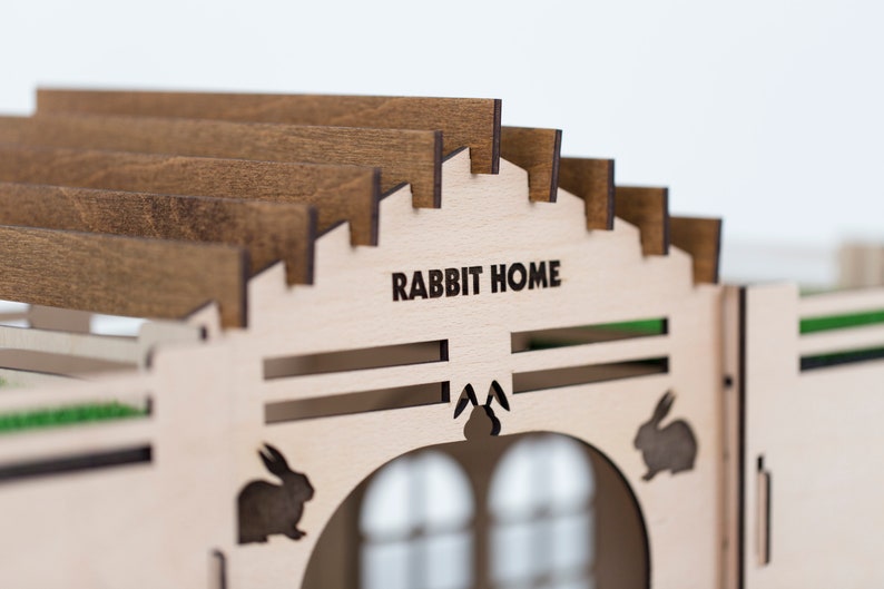 Wooden Rabbit House Rabbit Castle Personalized Rabbit House Etsy
