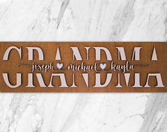 Grandma Mothers Day Gift, Grandma Sign, Gift for Grandma, Rustic Sign for Grandma Gift Idea, Personalized Mothers Day Gift for Grandma