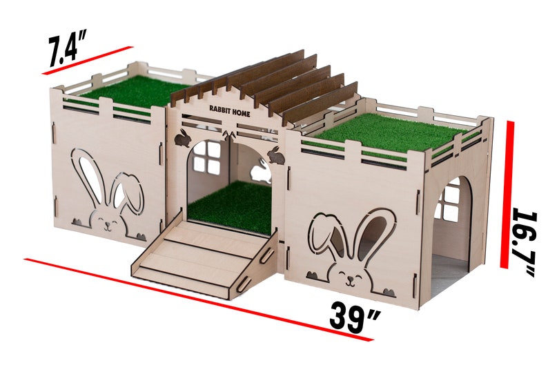 Wooden Rabbit House Rabbit Castle Personalized Rabbit House Etsy