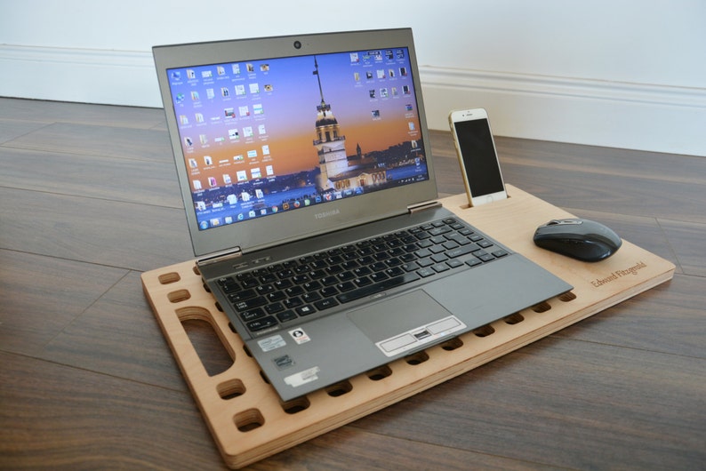 Laptop Stand Lap Desk Wood Macbook Holder Anniversary Gifts For Boyfriend Gift Him