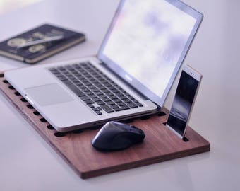 Gift for him, Laptop Stand, Lap desk, Macbook Stand, Wood Laptop Stand, Anniversary gift, gifts for boyfriend