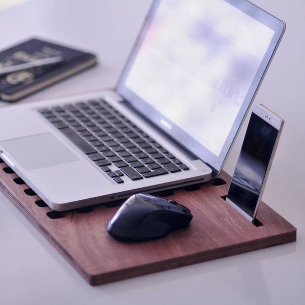Gift for him, Laptop Stand, Lap desk, Macbook Stand, Wood Laptop Stand, Anniversary gift, gifts for boyfriend