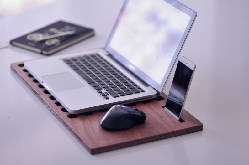 Laptop Stand Lap Desk Macbook Holder Wood Gift For Him Anniversary Gifts Boyfriend