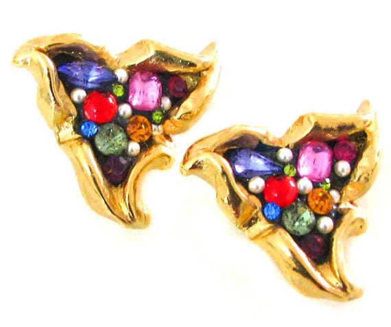 JACKY G earrings, colorful vintage