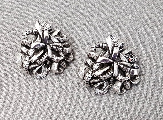 CHRISTIAN LACROIX earrings, silver metal clips