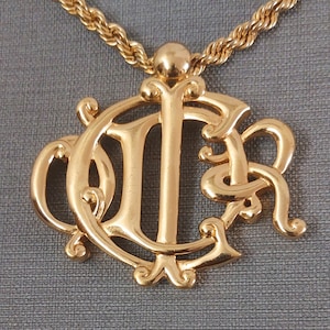 CHRISTIAN DIOR, long necklace twisted chain necklace PauletteVintage jewelry