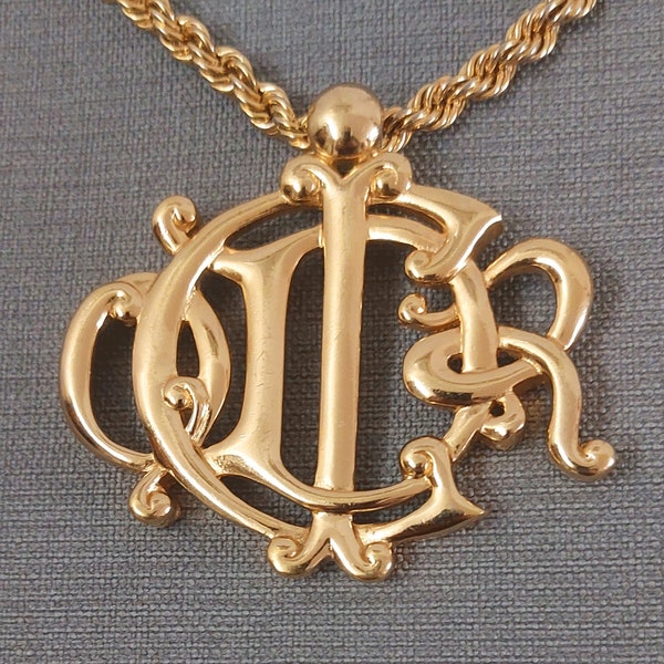 CHRISTIAN DIOR, collier-sautoir chaine torsadée PauletteVintage bijoux