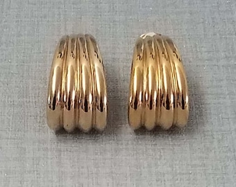 GIVENCHY earrings, gold metal clips PauletteVintage jewelry