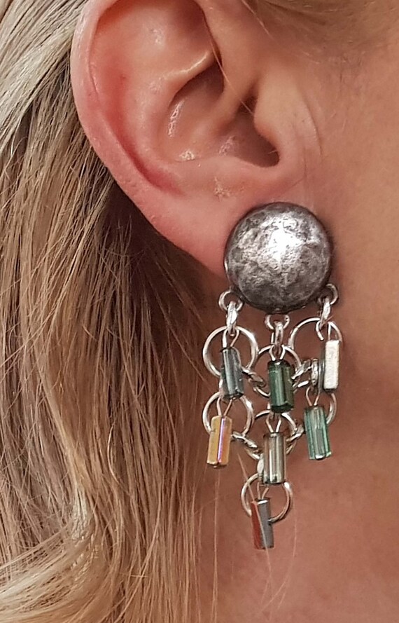 Boucles D'oreilles Clip Vintage Paco Rabanne Années 80 - Rare - Occasion
