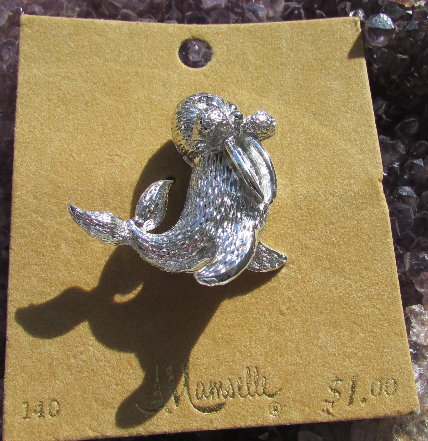 Mamselle Brooch Vintage Happy Walrus Figural Pin on Card - Etsy