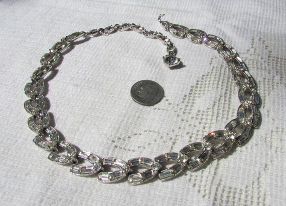 Vintage BOGOFF necklace art deco 40's rhinestone … - image 4