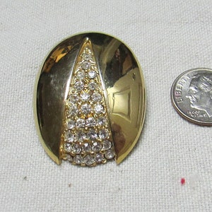 Vintage designer crystal pave rhinestone art deco  brooch  signed Rutino of Italy free shipping USA