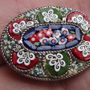 Broche mandoline vintage en micro mosaïque - France