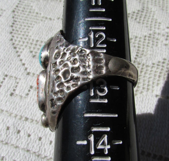 Vintage Native American ring heavy Navajo style t… - image 7