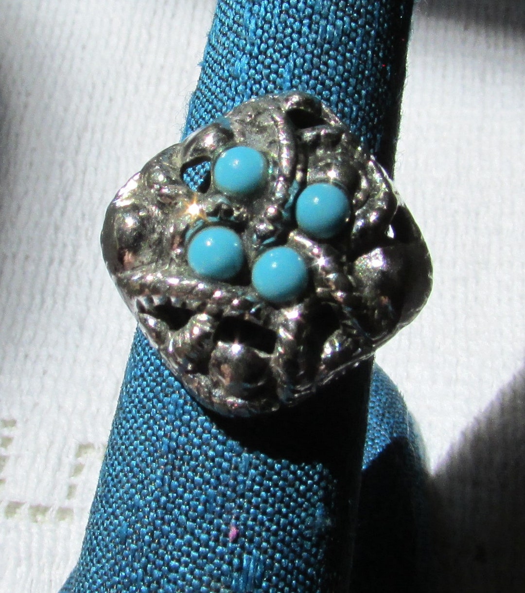 Vintage Avon Sierra Native American Style Faux Turquoise Ring ...
