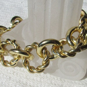 Vintage J Crew bracelet retro chunky modernist twisted round chain link bracelet designer free shipping USA