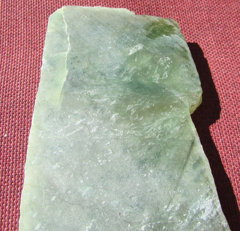 Vintage richly patterned jade large green nephrite slab for carving or cabs lapidary supply gemstone rough 4 oz free shipping USA image 9