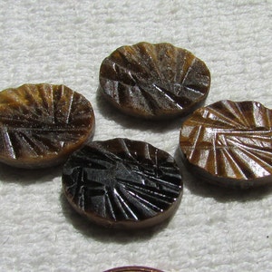 Vintage Tiger eye carved flat top cab loose gemstones lot of 4  14 x 10 mm free shipping USA