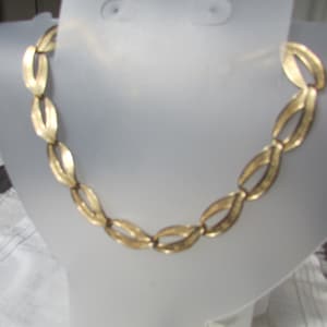 Vintage Monet modernist choker collar chain link statement necklace designer 70&#39;s boho runway FREE shipping USA