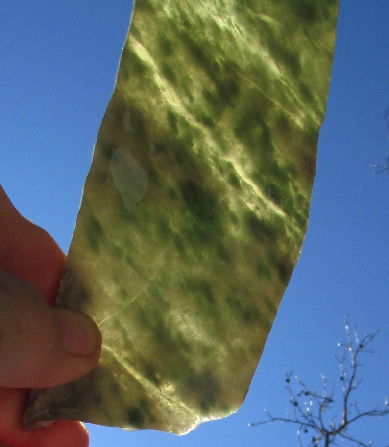 Vintage richly patterned jade large green nephrite slab for carving or cabs lapidary supply gemstone rough 4 oz free shipping USA image 4