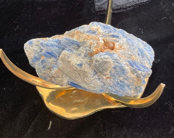 NEW price Large blue Kyanite crystal cluster chunk rock for specimen carving gift 1 lb 10 ounce rough with /without stand  free shipping USA