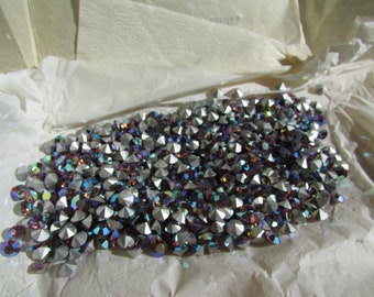 Vintage Swarovski rhinestones light amethyst  AB silver round glass chatons size SS 24 pkg of 35