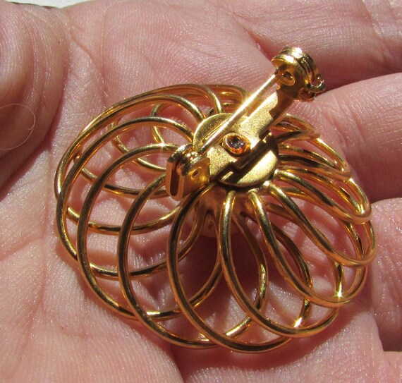 Vintage 50's gold plated atomic brooch infinity s… - image 5