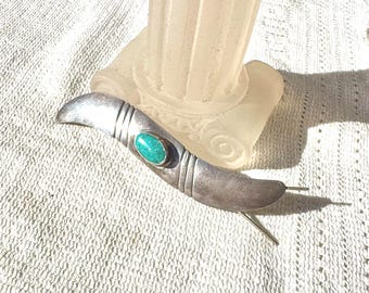 Navajo Kingman Turquoise Hair Pin Accessory 1/2 Moon  display picture 3