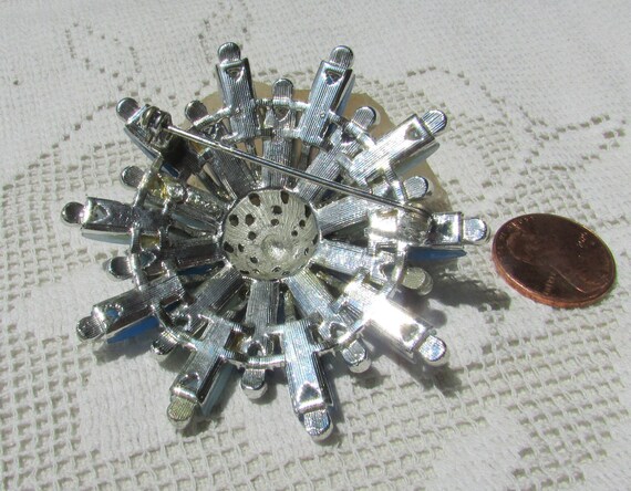 vintage large Coro starburst sunburst pin brooch … - image 4