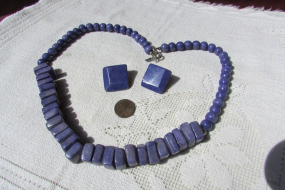 ★LECYTO★ Heartline Stone Beads NecklaceNavy MUSINSA | LECYTO Heartline Stone Beads Necklace_[Sky Blue]
