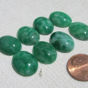 lot of oval green stone quartz cabochons 20 x 15 mm vintage lot of 8 free shipping USA