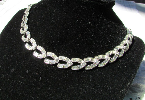 Vintage BOGOFF necklace art deco 40's rhinestone … - image 3