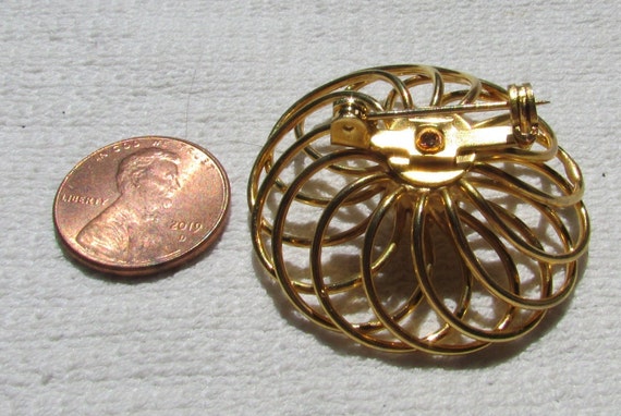 Vintage 50's gold plated atomic brooch infinity s… - image 3