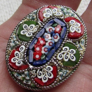 Broche Vintage Micro-Mosaïque Italie - Superbe Pièce Ancienne