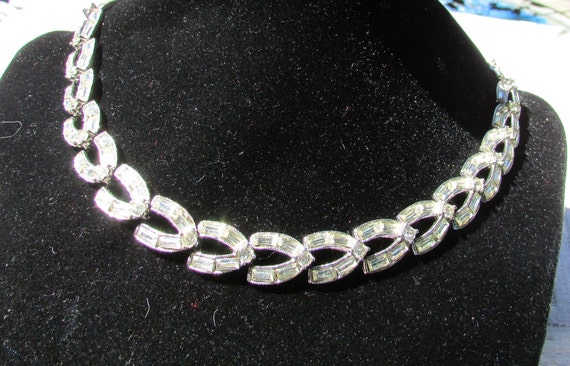 Vintage BOGOFF necklace art deco 40's rhinestone … - image 1