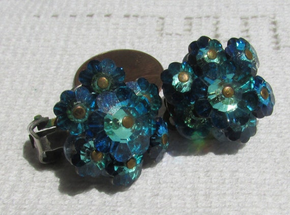 vintage 50's blue green crystal margaritas maguer… - image 4