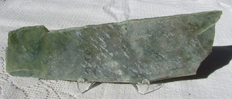 Vintage richly patterned jade large green nephrite slab for carving or cabs lapidary supply gemstone rough 4 oz free shipping USA image 5