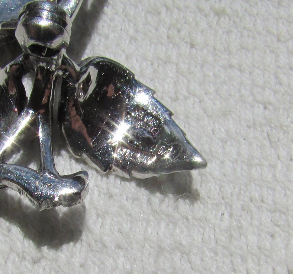 Broche Feuille En Argent 925 Et Marcassites - Style Art Déco Vintage - Neuf Avec étiquettes