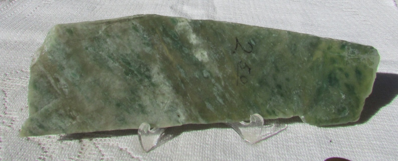 Vintage richly patterned jade large green nephrite slab for carving or cabs lapidary supply gemstone rough 4 oz free shipping USA image 3