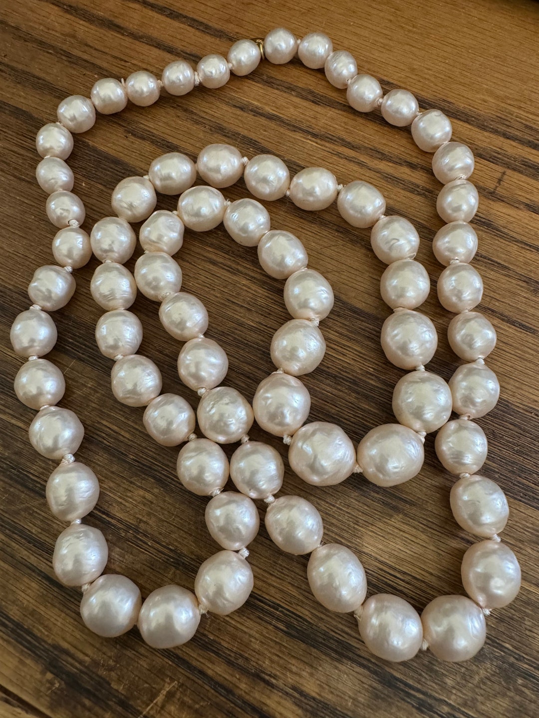 ★VINTAGE HOLLYWOOD★ Basic Pearl Necklace Vintage Hollywood Regency 50's Rhinestone Pearl Grace Kelly