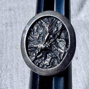 Vintage Brutalist ring abstract modernist flying bird? signed FROM Danish sterling silver ring size 7 free shipping USA