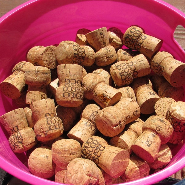 Bucket load of champagne, sparkling and Prosecco wine corks used lot of 150 free shipping USA Bucket not included destash craft earrings